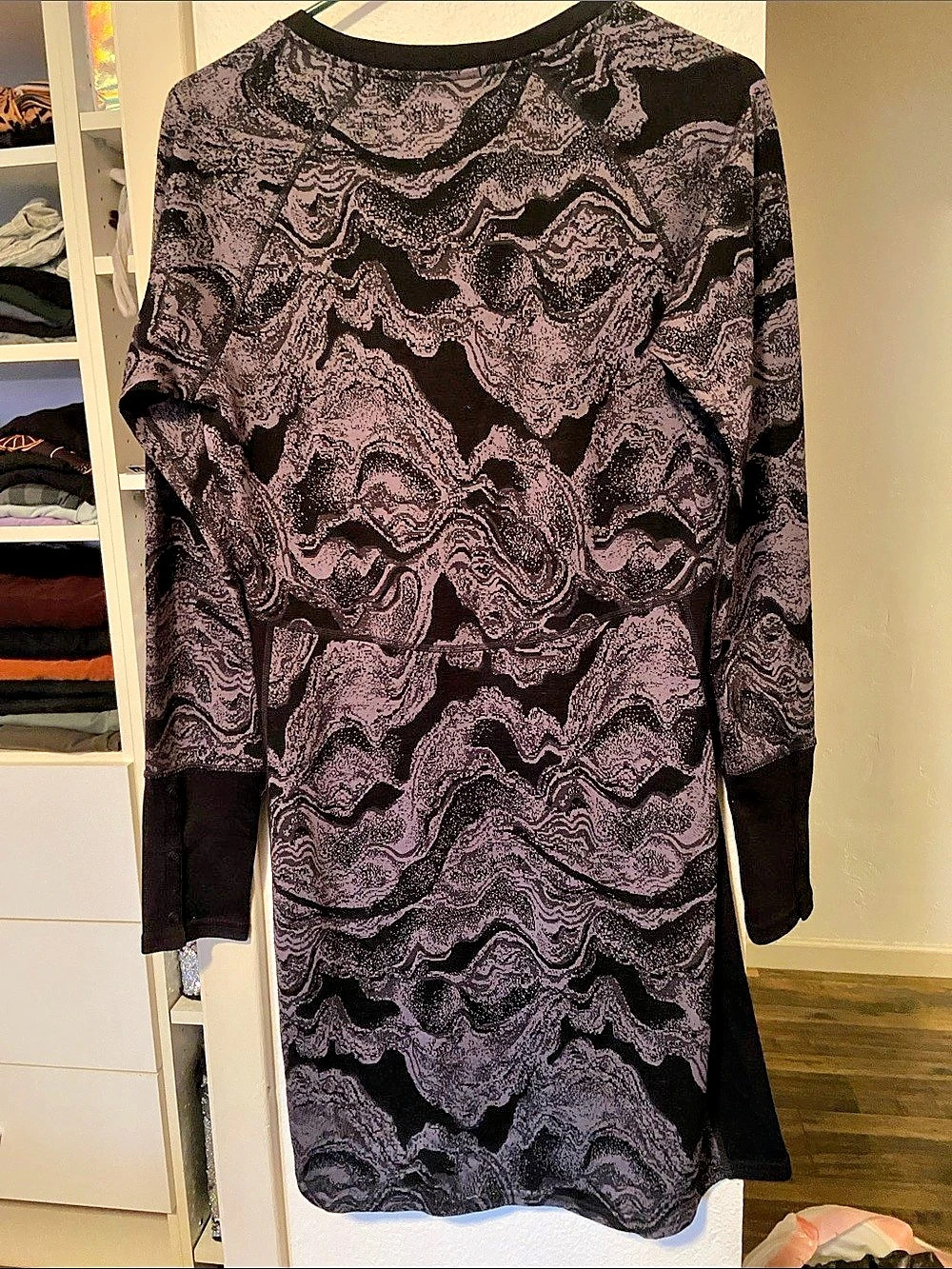 Smartwool Merino Sport 150 Abstract Long Sleeve Black & grey Size Medium - Picture 2 of 6